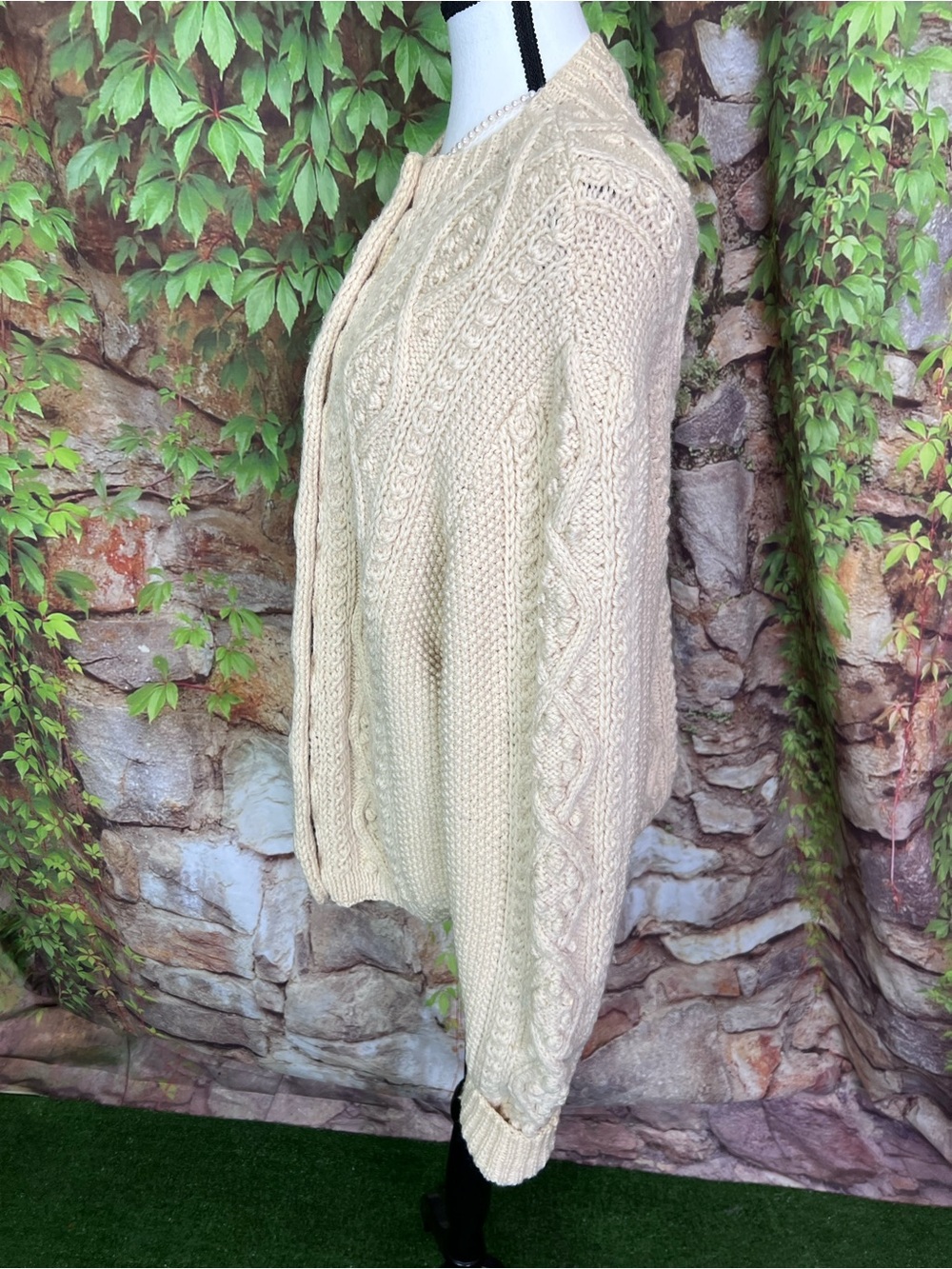 VINTAGE IRISH Heavyweight Cable Knit Heritage Wool Fisherman's Sweater, XL - Picture 4 of 10